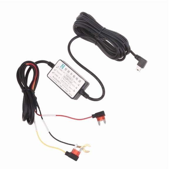 90° 3-Wire 12V~30V to 5V 2.5A Mini USB Cable Portable Car Charger Adapter Cord Power Box Wire Line for Mini USB Devices