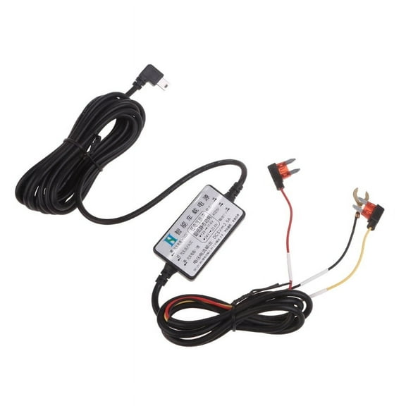90° 3-Wire 12V~30V to 5V 2.5A Mini USB Cable Portable Car Charger Adapter Cord Power Box Wire Line for Mini USB Devices