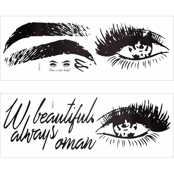 9030CM Eyelashes Wall Sticker Beauty Salon Eyelashes Quote Eyebrow Wall Decor Stickers Make Up Eye Store Home Decoration Murals DIY