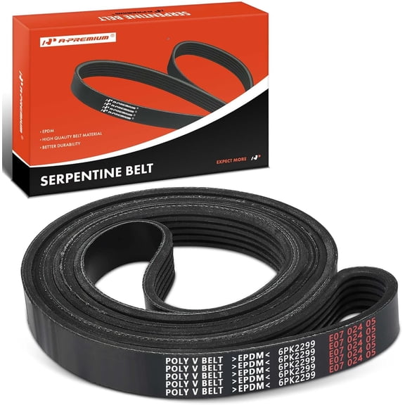 90.31 In Serpentine Drive Belt For Buick, Chevy, Ford, GMC, Isuzu, Mazda, Olds, Pontiac, Saab & Workhorse Custom Chassis Cars - Equinox 2006-2009, Impala 2004-2005, Camaro, Mustang & More