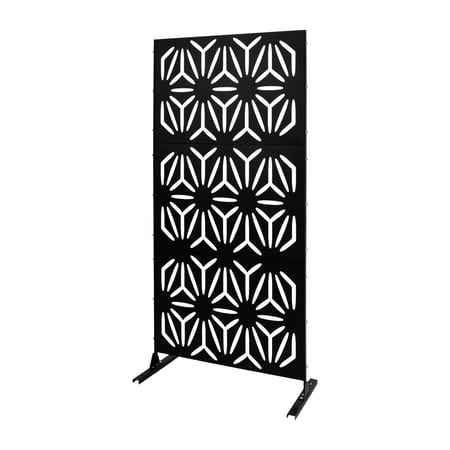 90 40 190cm Outdoor Privacy Fence Screen Steel Outdoor Decorative Panels Black