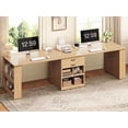 thumbnail image 1 of 90.5" Two Person Office Desk, Long Computer Desk with 2 Drawers and Open Storage, 1 of 8