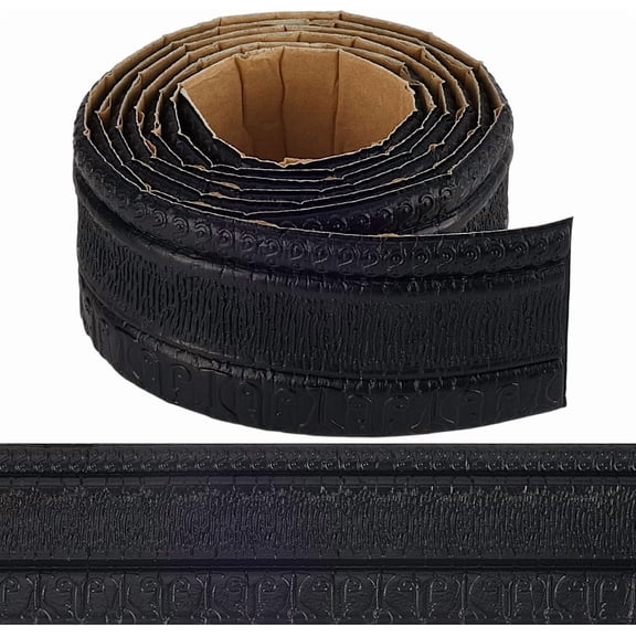 90.5 x 3.14in Peel and Stick Wallpaper Border Black Molding Self Adhesive Flexible 3D Baseboard Trim Mirror Sticky Wall Edging Base Lines Foam DIY