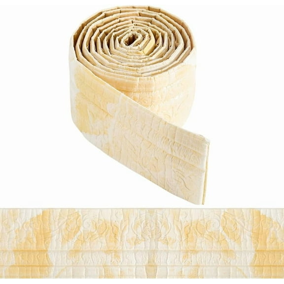 90.5 x 3.9in Peel and Stick Wallpaper Border Molding Navajo White Self Adhesive Flexible Baseboard Trim Waterproof Mirror Sticky Wall Edging Base Lines Foam for Hotel Home DIY Decor