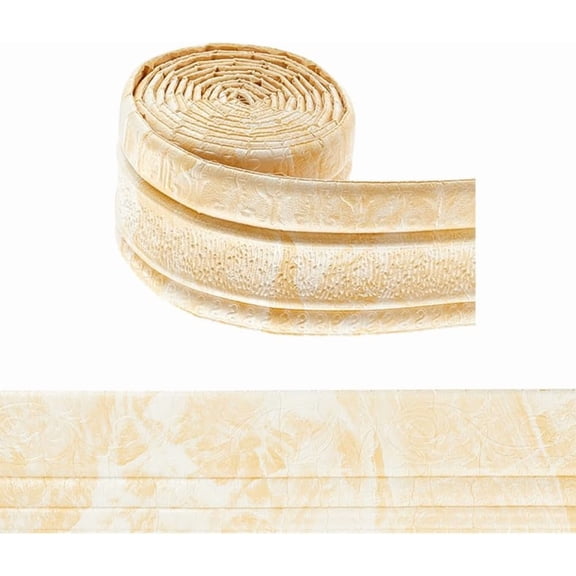 90.553.11 Inch 3D Wall Edging Self Adhesive Foam Molding Peel Stick Wallpaper Border Trim Flexible Decorative Lines Trim for Countertops Mirror Wall Ceiling DIY Decor (Navajo White) White