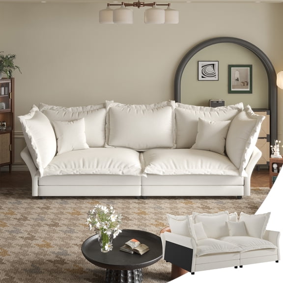 90.55"Sectional Sofa Couch,Luxurious Velvet Upholstery Lounge Sofa,Cloud-Like Comfort, Easy Assembly,Cmofy For Living Room,Bedroom