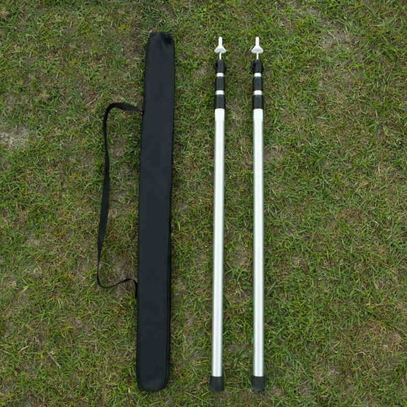 90.5Inch Telescopic 3-Section Adjustable Outdoor Awning Poles Set - Telescoping Structure, 3-Section Adjustable, Extendable Length, Easy To Adjust Height, Sturdy For Outdoor