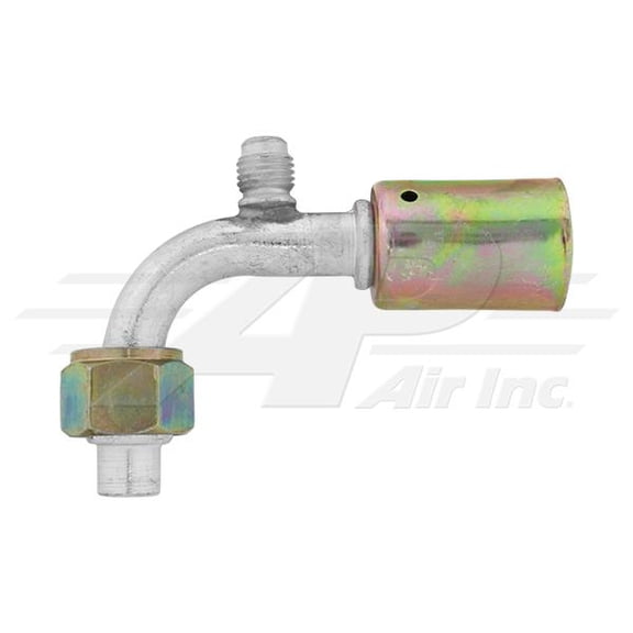 90 #6 Female O-Ring w/R12 Port