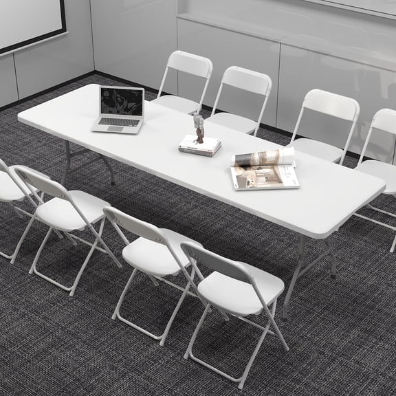 90/60/30/10 Pack Office White Plastic Folding Chairs Lightweight Folding Chairs, Indoor/outdoor Folding Chairs, Portable Event Chairs Office Chairs, Conference Rooms, Weddings, And Gardens