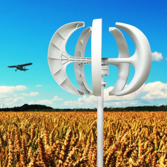 90*60 cm 600W DC 24V 5-Blade Lantern Wind Turbine Generator Vertical Axis Wind Power IP67 for Home Use, Monitoring Use, Boat/Ship Use