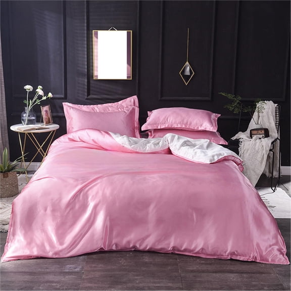 90.6x78.7in Imitation Silk Quilt Cover, Double-Sided Ice Silk Fabric Duvet Cover, Smooth Cooling Bedding, Breathable Comforter Shell for Bedroom