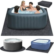 90 * 90 inch Hot Tub Pad, Inflatable Hot Tub Mat Outdoor Indoor, Waterproof Slip-Proof Backing, Absorbent Spa Pool Ground Base Flooring Protector Mat for Protect Hot Tub Pool from Wear