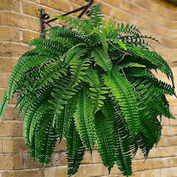 90 Branches Large Artificial Fern Bush Lifelike Fake Boston Fern UV Resistant Faux Greenery for Outdoor Indoor Planters Home Decor