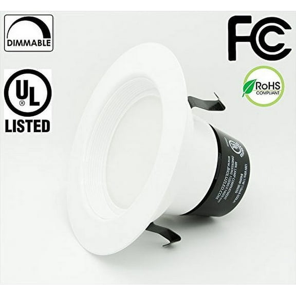 90 CRI Bioluz LED Beveled 10 Watt 4-inch UL-listed Dimmable Retrofit LED Recessed Lighting Fixture - 3000K LED Ceiling Light - 700 LM Recessed Downlight (D409W-3K650-B90)
