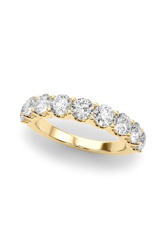 .90 CT FG/VVS1 Brilliant Round Diamond Wedding Band In 10K Solid Yellow Gold