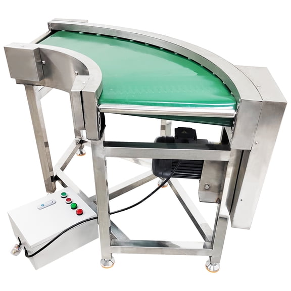 90 Change Direction PVC Conveyor Adjustable Speed Curved Transport Machine Industrial