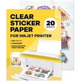 90% Clear Sticker Paper for Inkjet Printer - (20 Sheets), 8.5 x 11 ...