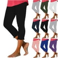 thumbnail image 1 of 90% off Clearance Sale! lcziwo Capri Leggings for Women Tummy Control Knee Length Ruffled Hem Cropped Leggings 2025 Summer Solid Comfy Milk Silk Capri Pants Pink XXL, 1 of 9