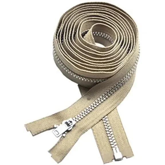 90" Coat Lining Zipper ~ YKK #3 Coat Lining Separating Aluminum ~ Beige (1 Zipper)