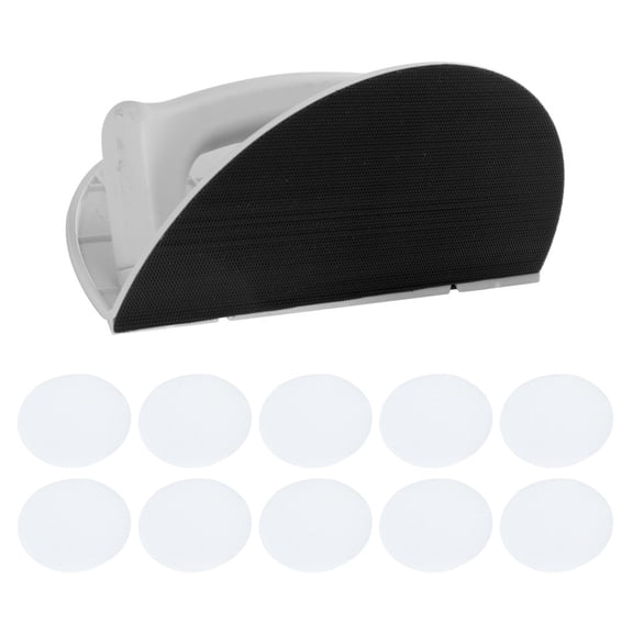 90° Corner Sanding Frame with 10 Auto-Adhesive Sandpapers, Recyclable ABS Half-Circular Tool for Wall Edges
