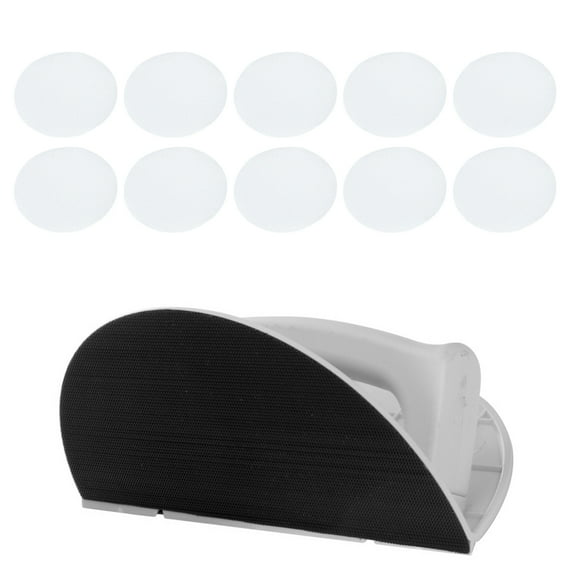 90° Corner Sanding Frame with 10 Auto-Adhesive Sandpapers, Recyclable ABS Half-Circular Tool for Wall Edges