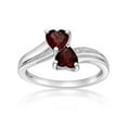 thumbnail image 1 of .90 Ct Heart Natural Red Garnet Diamond Accent 925 Sterling Silver Ring Sz 7, 1 of 6