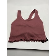 90 DEGREE BY REFLEX WOMEN CROP TANK TOP, SPORT BRA BUILT IN - SIZEM - DECO ROSE