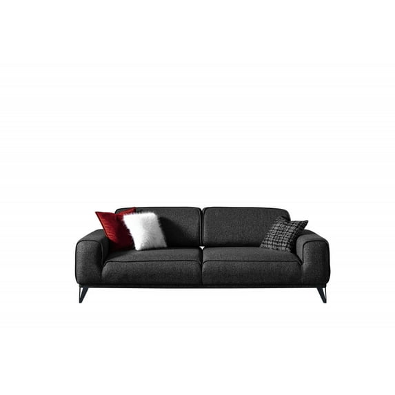 90" Dark Gray Linen Sleeper Sofa