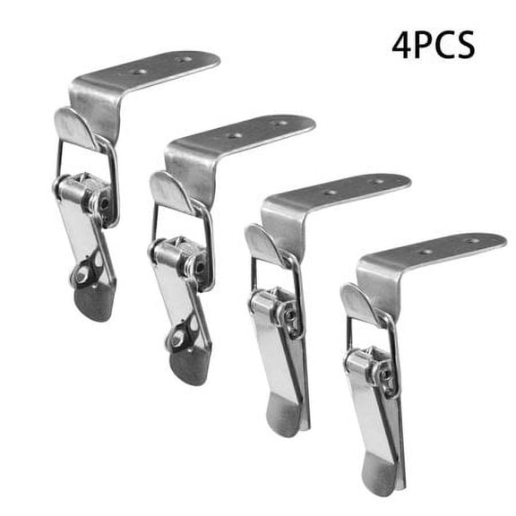 90 Degree 4Pcs Stainless Steel Catch Clamp Clips,Spring Loaded Toggle LATCH, Duck Billed Buckles for Drawer, Toolbox, Closet, Cabinet