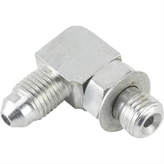 90 Degree AN3 to 3/8-24 Brake Adapter Fitting Universal Adjustable IFF Inlet Outlet for Master Cylinder Caliper Brake Valve, Tighten Jam Nut, Accepts AN3 Hoses and Lines