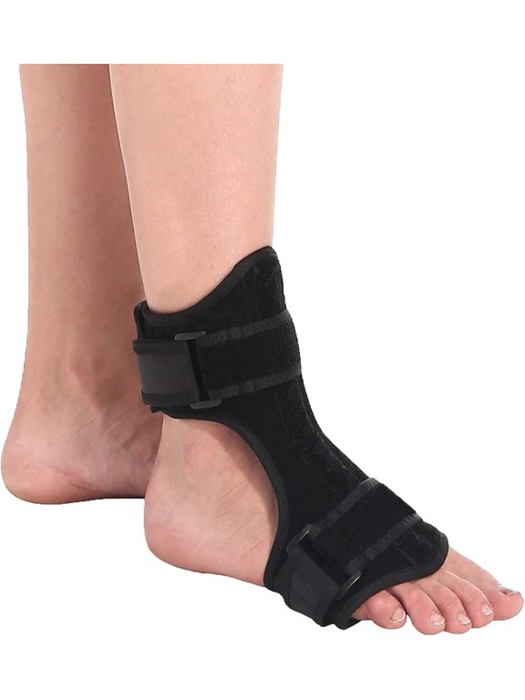 90 Degree Adjustable Ankle Foot Stabilizer Brace for Men Women, Breathable Padded Foot Support with Dual Buckle Straps, Reversible for Left Right Foot, Wearable with Shoes for Daily Walking Comfort