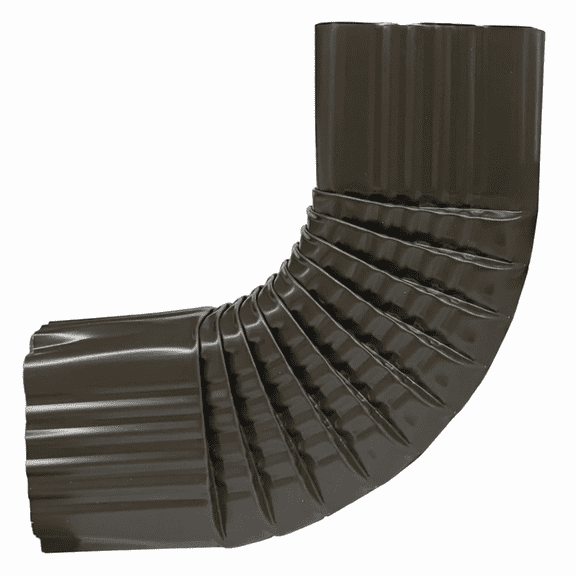 90 Degree Aluminum Downspout Elbow, Style B, 3x4 Inch, Musket Brown