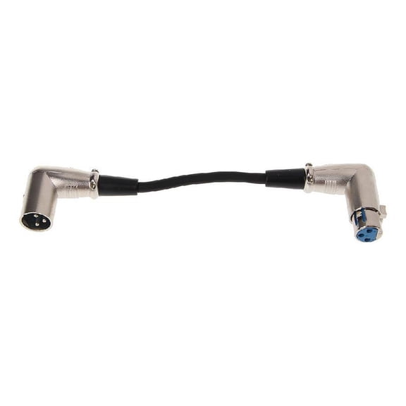 90 Degree Angled 3-Pin XLR Male To Female Audio Cable 0.2m For Microphone Mixer