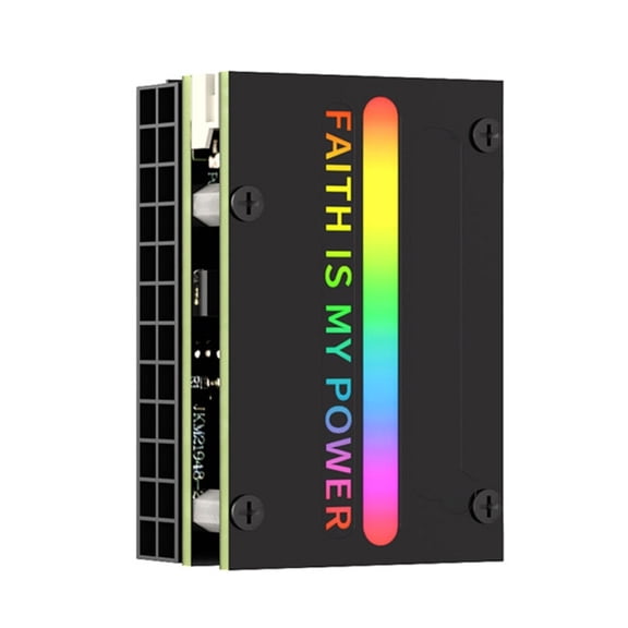 90 Degree Angled ATX 24Pin RGB Adapter With 18 Lighting Mode For PC Cable Management And Enhances Airflows Optimization