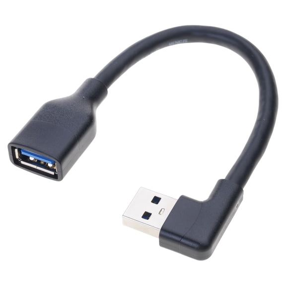 90 Degree Angled Data Cord USB 3.0 Extension Wire Line Space Saving Charger Cable for Printers Cameras Keyboards