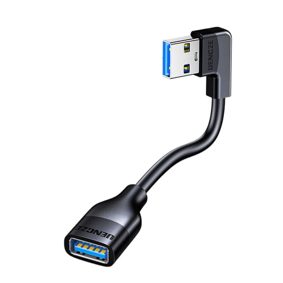 90 Degree Angled Data Cord USB3.0 Extension Wire Line Space Saving Charging Cable for Printers Cameras Keyboards
