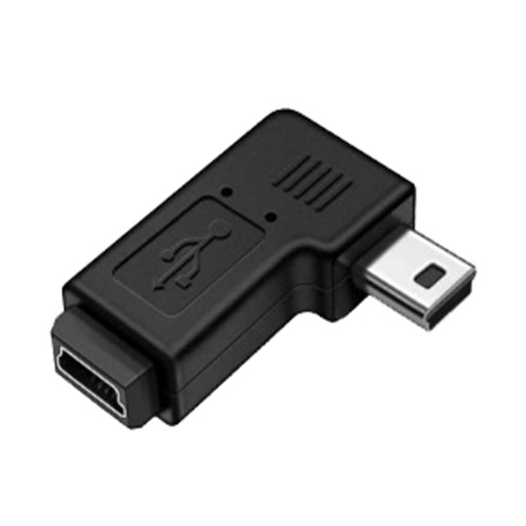 90 Degree Angled MiniUSB 5Pin Extension Adapter for Charging and Data Transfer in Tight Space