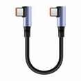 thumbnail image 1 of 90 Degree Angled Tip Type C to Type C Fast Charging Cable Short Portable Data Cord for Quick Stable Charging 15/30cm, 1 of 10