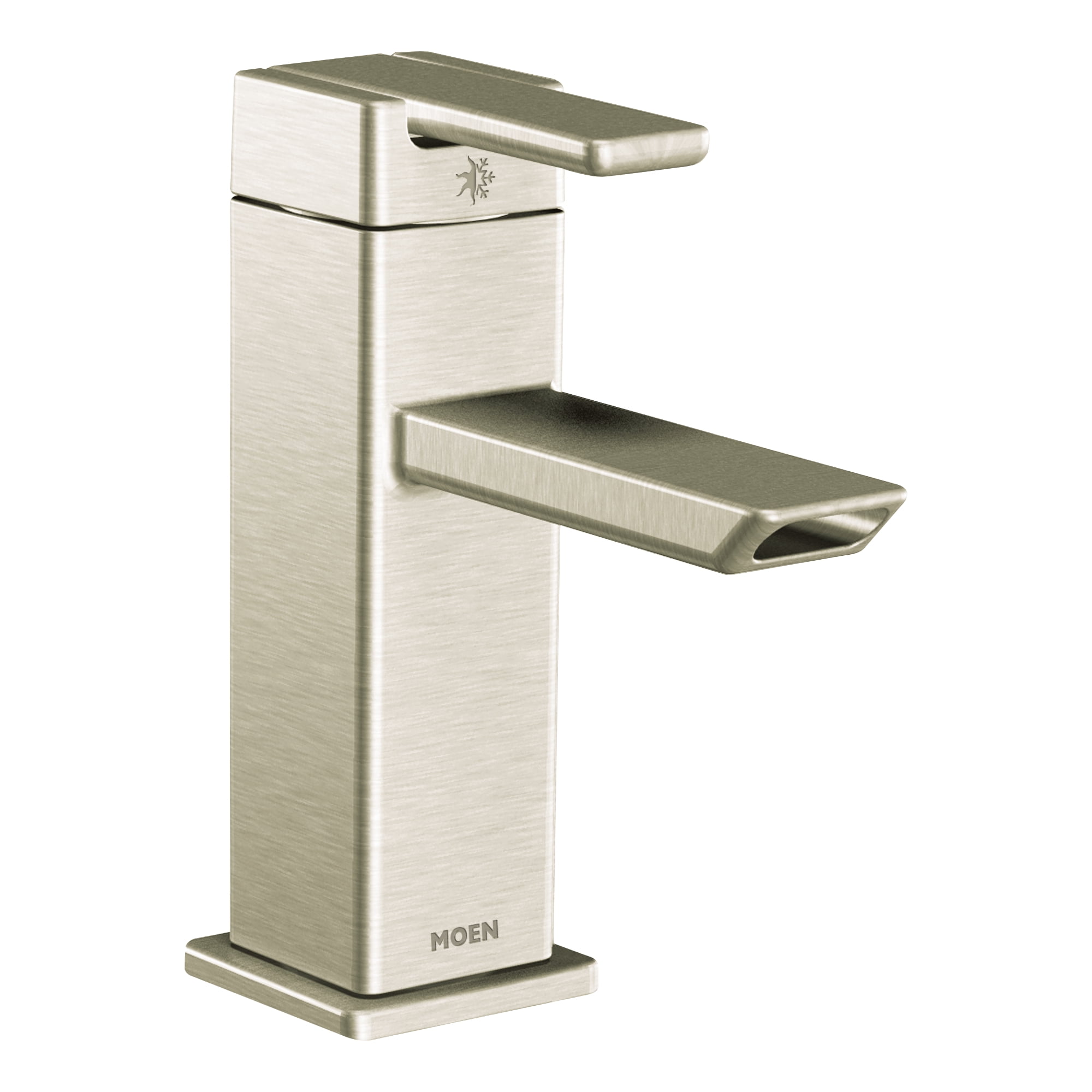 90 Degree Brushed Nickel Single Handle 1.0 GPM Bathroom Faucet