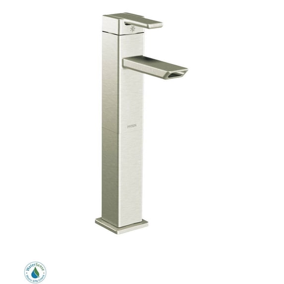 90 Degree Brushed Nickel One-handle Vessel Bathroom Faucet