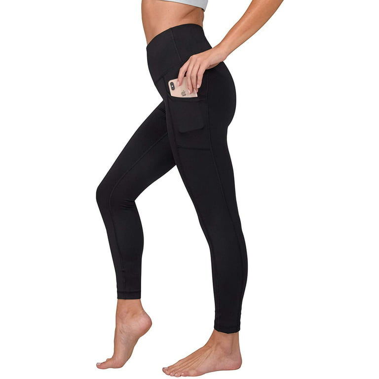 90 Degree By Reflex High Waist Squat Proof Yoga Capris with Side Pocket (L)