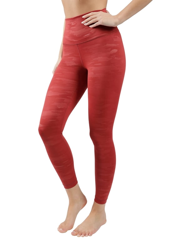 90 Degree By Reflex - Performance Activewear - Printed Yoga Leggings - Camo Sangria - Large