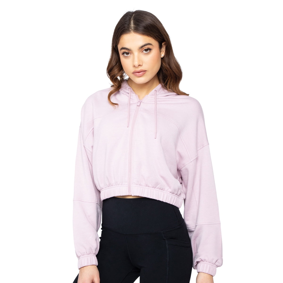 90 Degree By Reflex Women s Cloud Plush Front Zip Cropped Hoodie Top in Nepal at NPR 5654 Rating 4