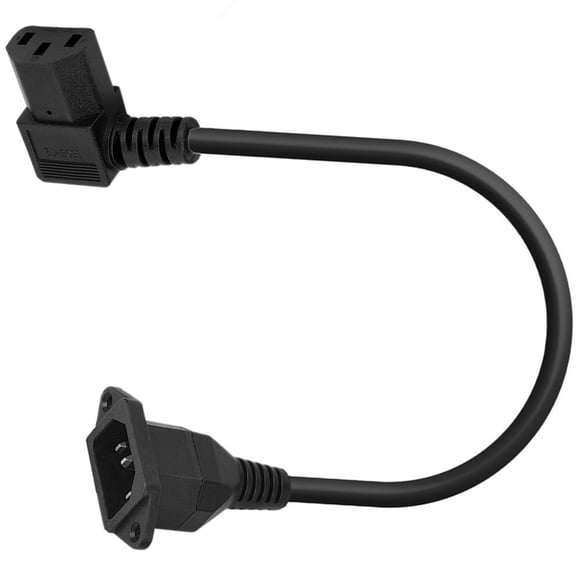 90 Degree C13 Female to C14 Male Power Supply Extension Cord C14 to C13 Power