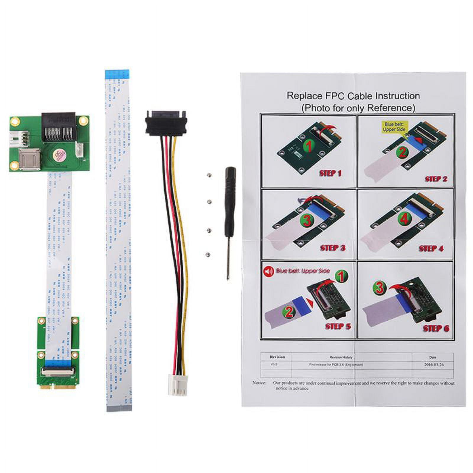 90 Degree Cable Mini PCI-E 1X to PCI-Express USB Riser Card with FFC ...