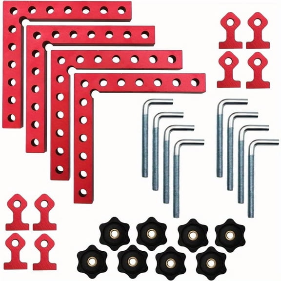 90 Degree Clamp, 4 Sets Corner Clamps 5.5 x 5.5inch 90 Degree Positioning Square Aluminum Alloy Square Clamps for Woodworking Cabinet Picture Frames