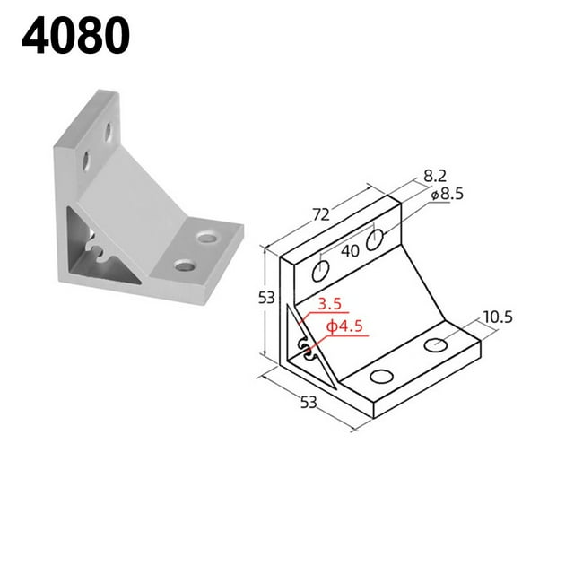 90 Degree Corner Angle Bracket Connection Joint Fastener For Aluminum Profile Inside Corner Bracket Fixed Connectors Fasteners, 4080