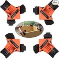 thumbnail image 1 of 90 Degree Corner Clamp, 4 Pack Adjustable Single Handle Spring Loaded Right Angle Clamp,Swing Woodworking Clip Clamp Tool, 1 of 9