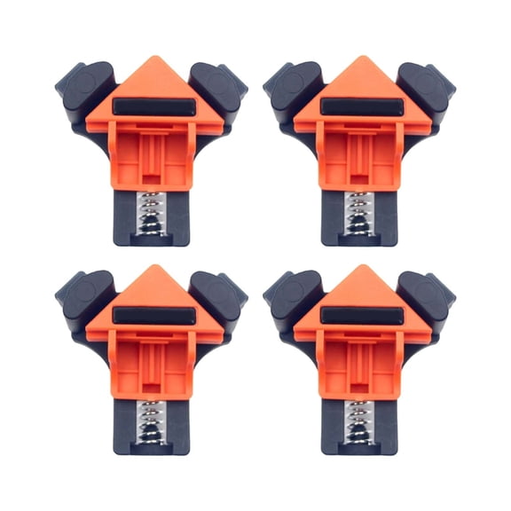90 Degree Corner Clamp, 4 Pack Adjustable Single Handle Spring Loaded Right Angle Clamp,Swing Woodworking Clip Clamp Tool