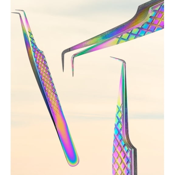 90 Degree Curved Boot Style Eyelash Extension Tweezers Stainless Steel Diamond Grip Volume Classic Lashes Craft Supplies Precision Tool